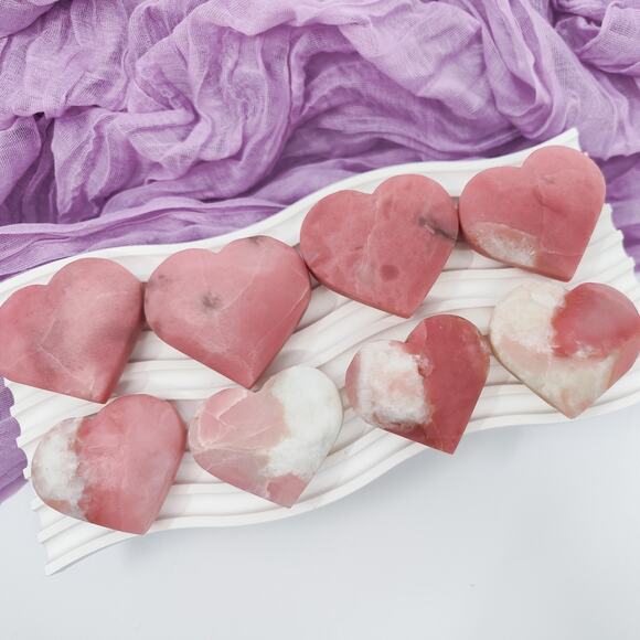 Pink Opal Heart Crystal Carving - Picture 3 of 8